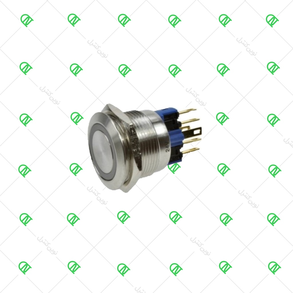 شستی فلزی ضدآب با LED سبز مدل GL22F11S/R23-SJ